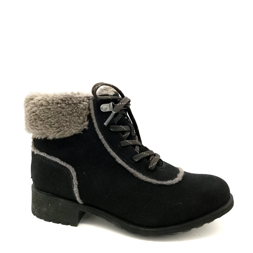 NEW UGG Bodie Fur Lace Up Boots Womens 9 Cozy Waterproof Outdoors Suede